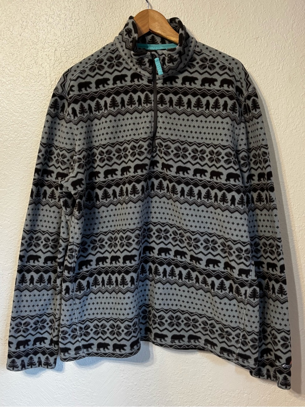Chubbies The Bear Hug Fair Isle Fleece 1/4 Zip Pullover Large